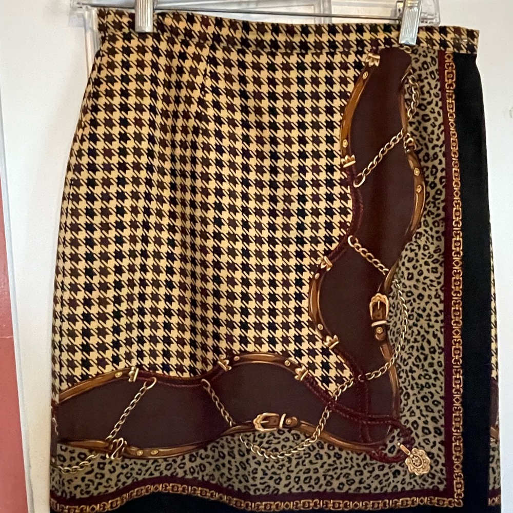 Silk Talbots Equestrian style wrap skirt